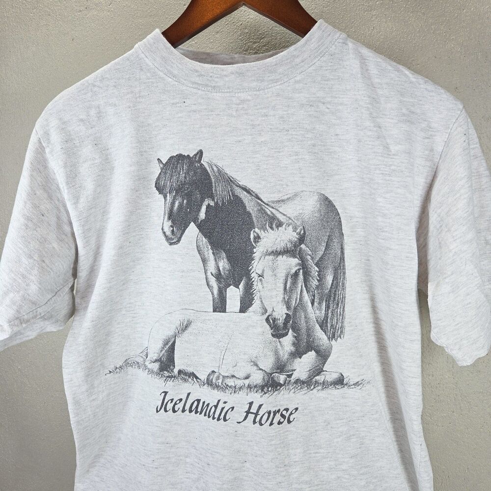 Vintage 90s Icelandic Horse Sherry's Best Single Stitch Graphic Tee Sz M